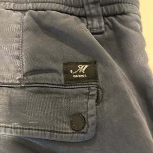 Mason’s cropped cargo pants in blue with orange lace belt - Picture 7 of 13